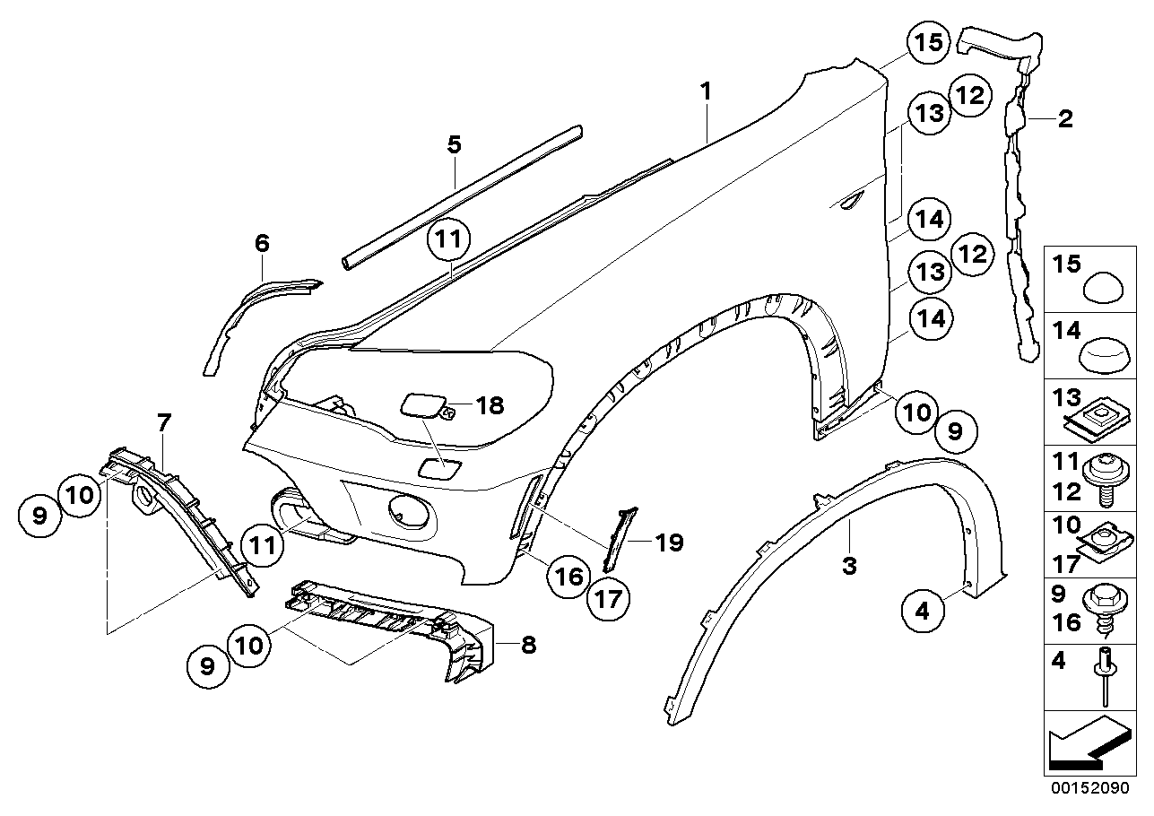 BMW 51777163558 Cover, Wheel Arch, Front Right