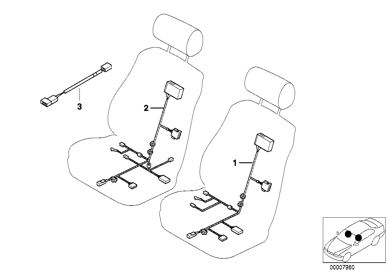 BMW 61007027239 Wiring Drivers Side