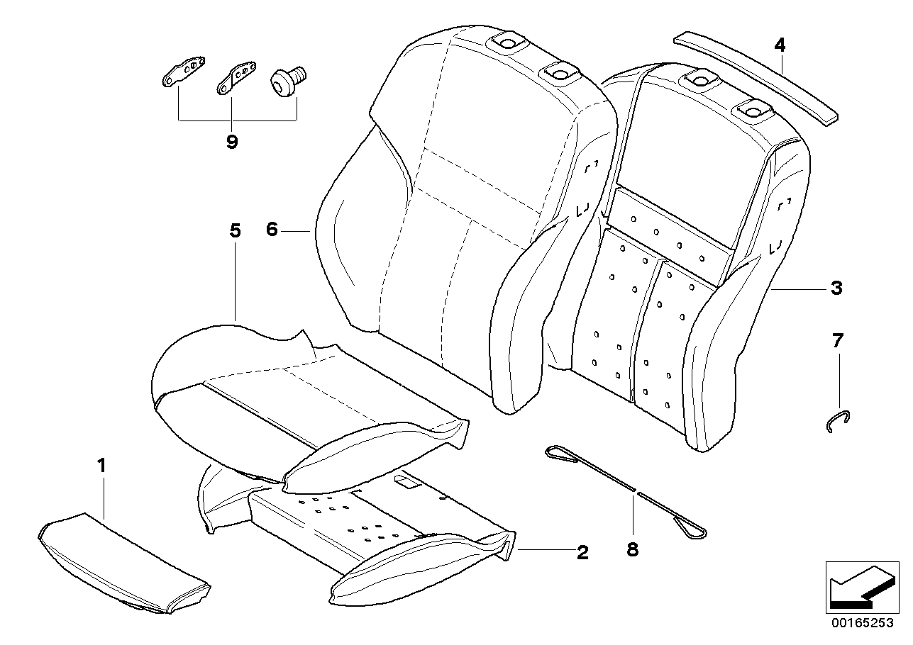 BMW 52107918687 Cover, Sports Seat, Backrest Leather