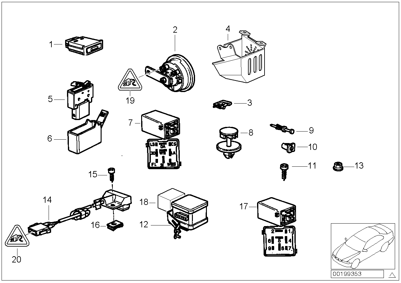 BMW 61358364175 Starter Interlock Relay