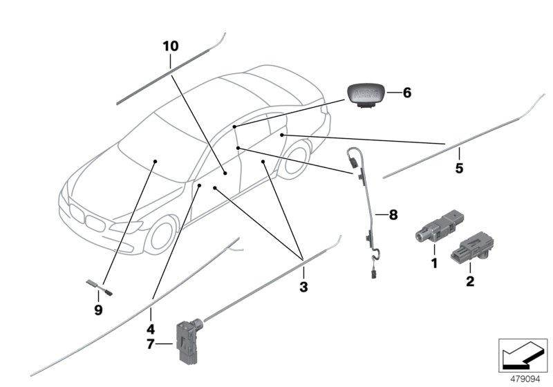 BMW 63319163718 Optical Conductor, Door Pocket, Right