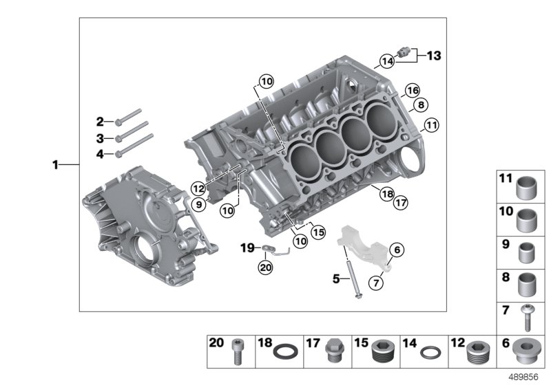 BMW 11110417554 Engine Block With Piston