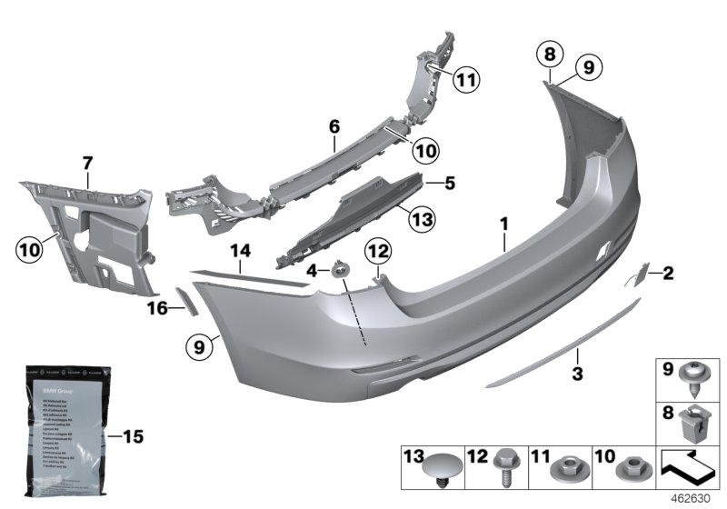 BMW 51127312742 Panel, Bumper, Primed, Rear