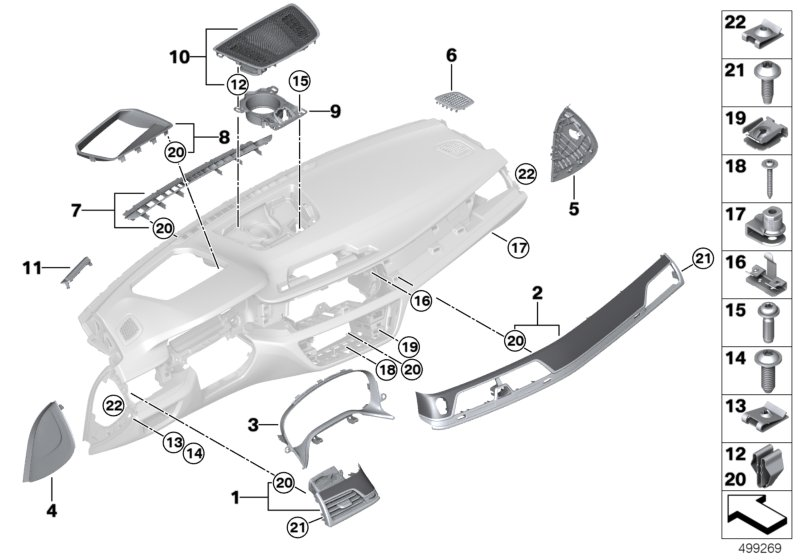 BMW 51459362999 COVER PAN.INST.PAN.LIGHT OAK