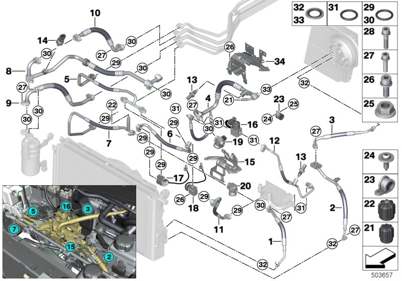 BMW 64509317391 Pressure Pipe, Front