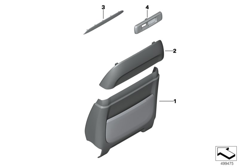 BMW 52107944126 REAR PANEL, COMFORT SEAT, LE