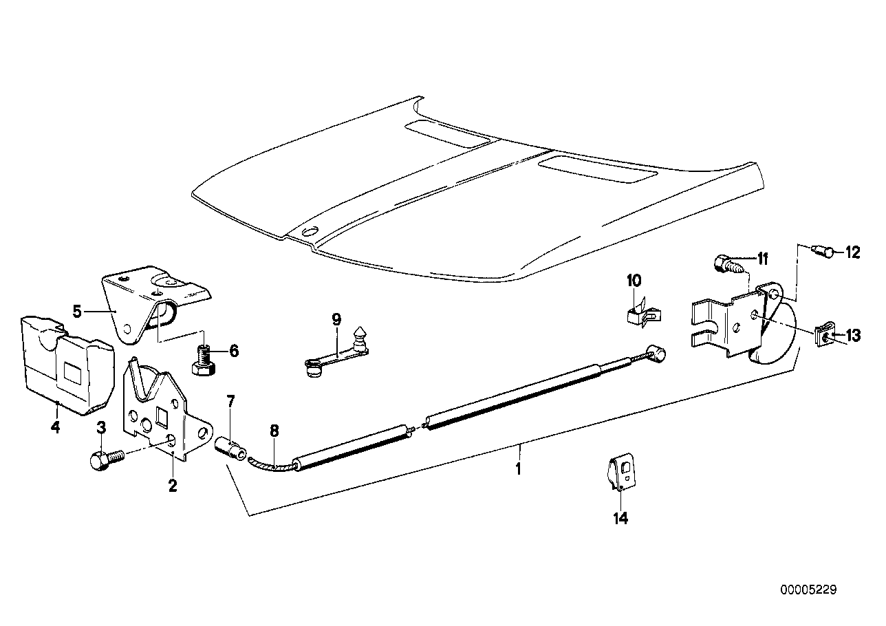 BMW 51231827316 Engine Hood Mechanism