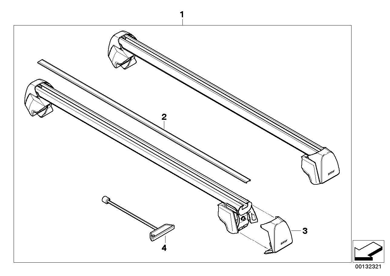 BMW 82710394018 Railing Carrier