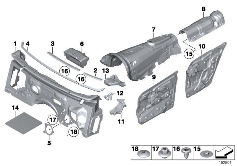 BMW 51489138930 Sound Insulation A-Column, Right