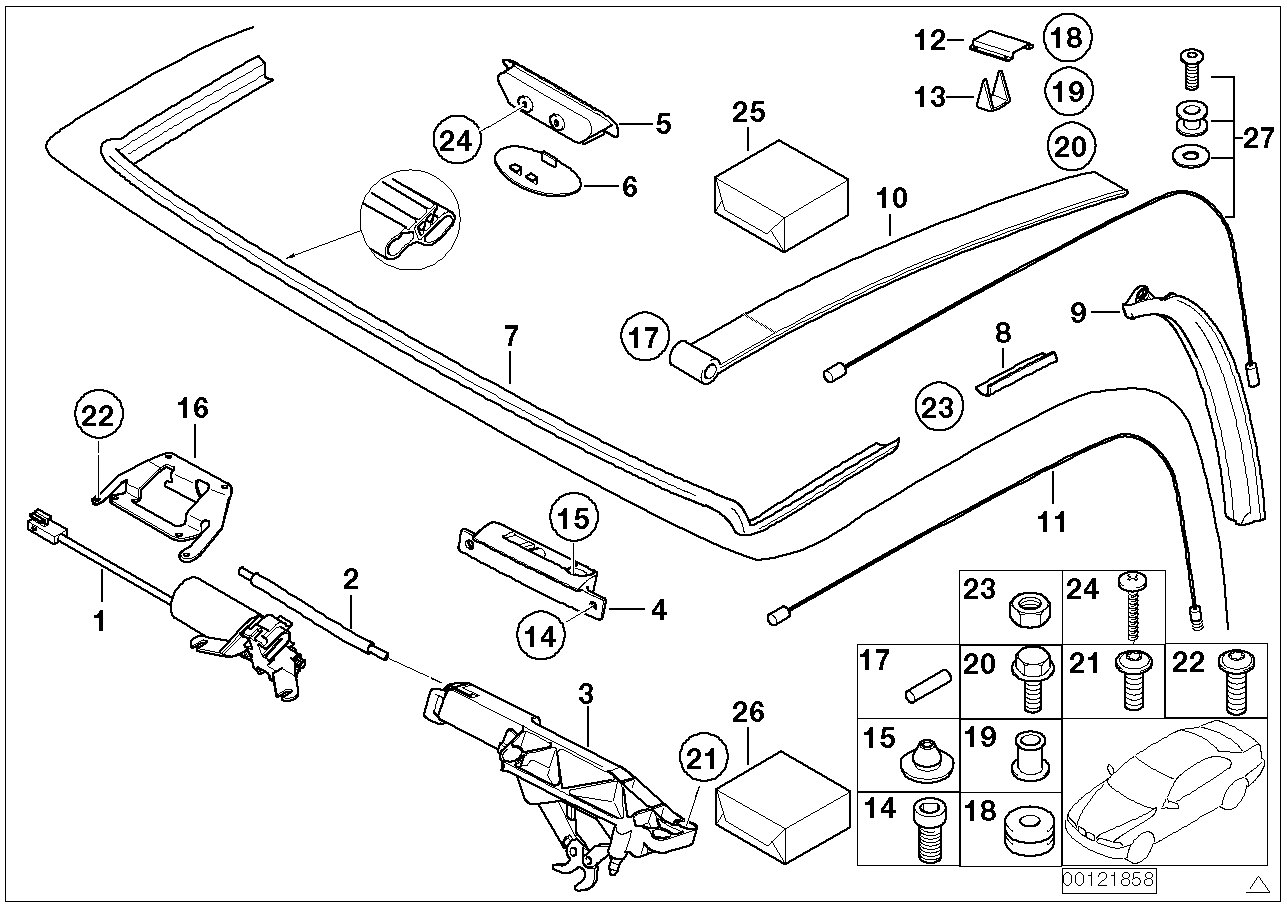 BMW 54347036355 Set Of Fittings For Head Lining