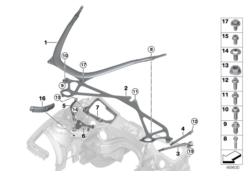 BMW 51618061631 Strut, Cfrp, Front End