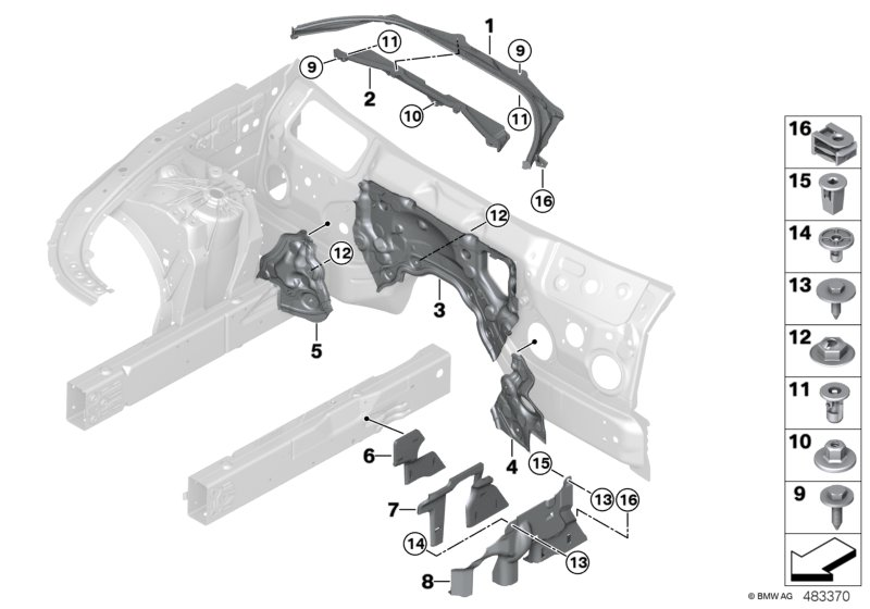 BMW 51717359258 BULKHEAD, LOWER SECTION, HYB