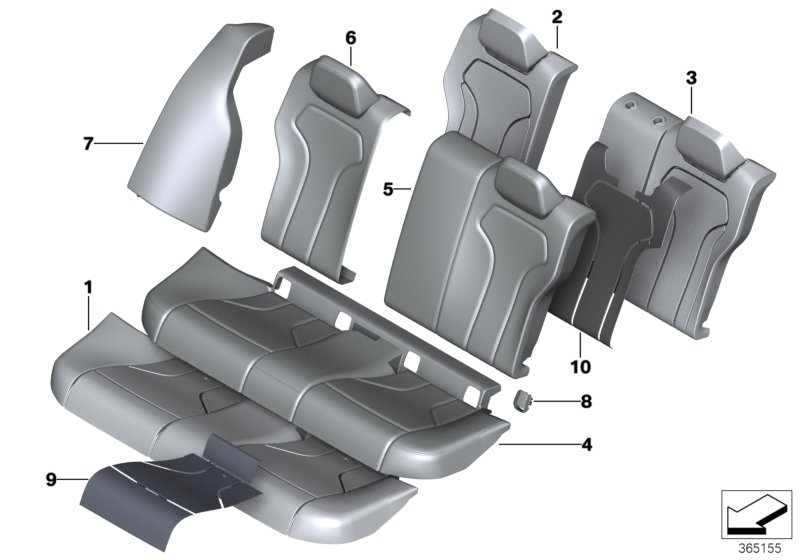 BMW 52208058379 SEAT PAD, LEFT