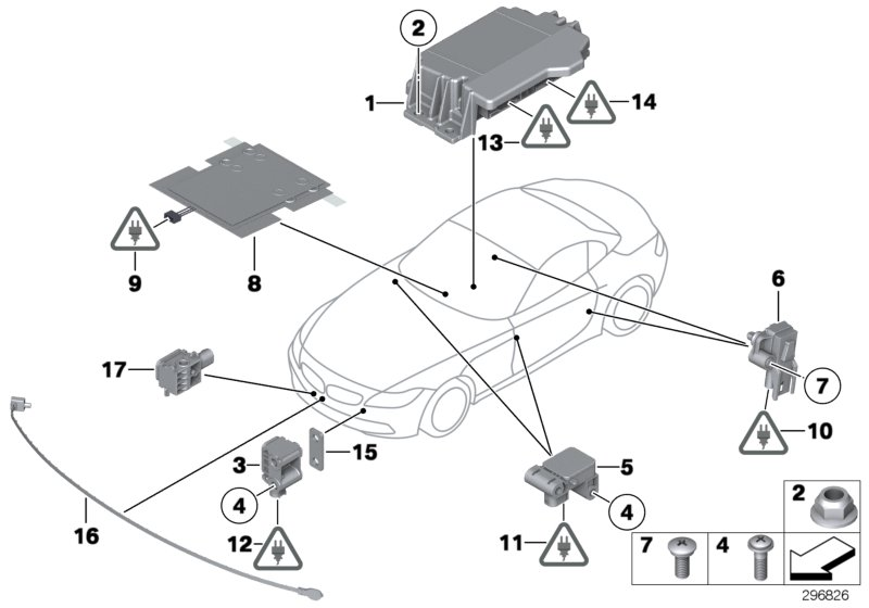 BMW 65779229972 Control Unit Airbag