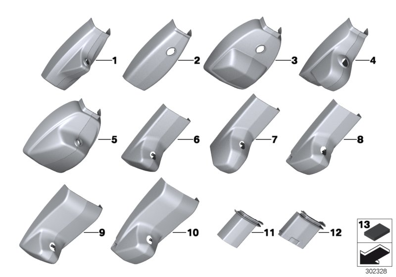 BMW 51169177323 SET OF COVERS MIRROR BASEPLA