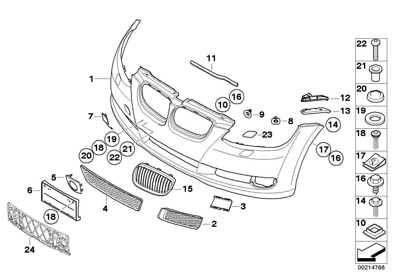 BMW 51117175312 Open Grid, Right