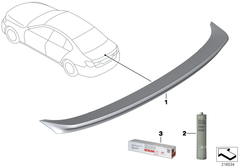 BMW 51627980114 Primed Rear Spoiler