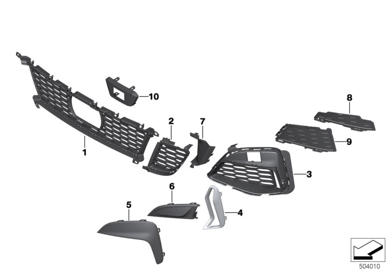 BMW 51118079596 TRIM COVER, GRILL, RIGHT