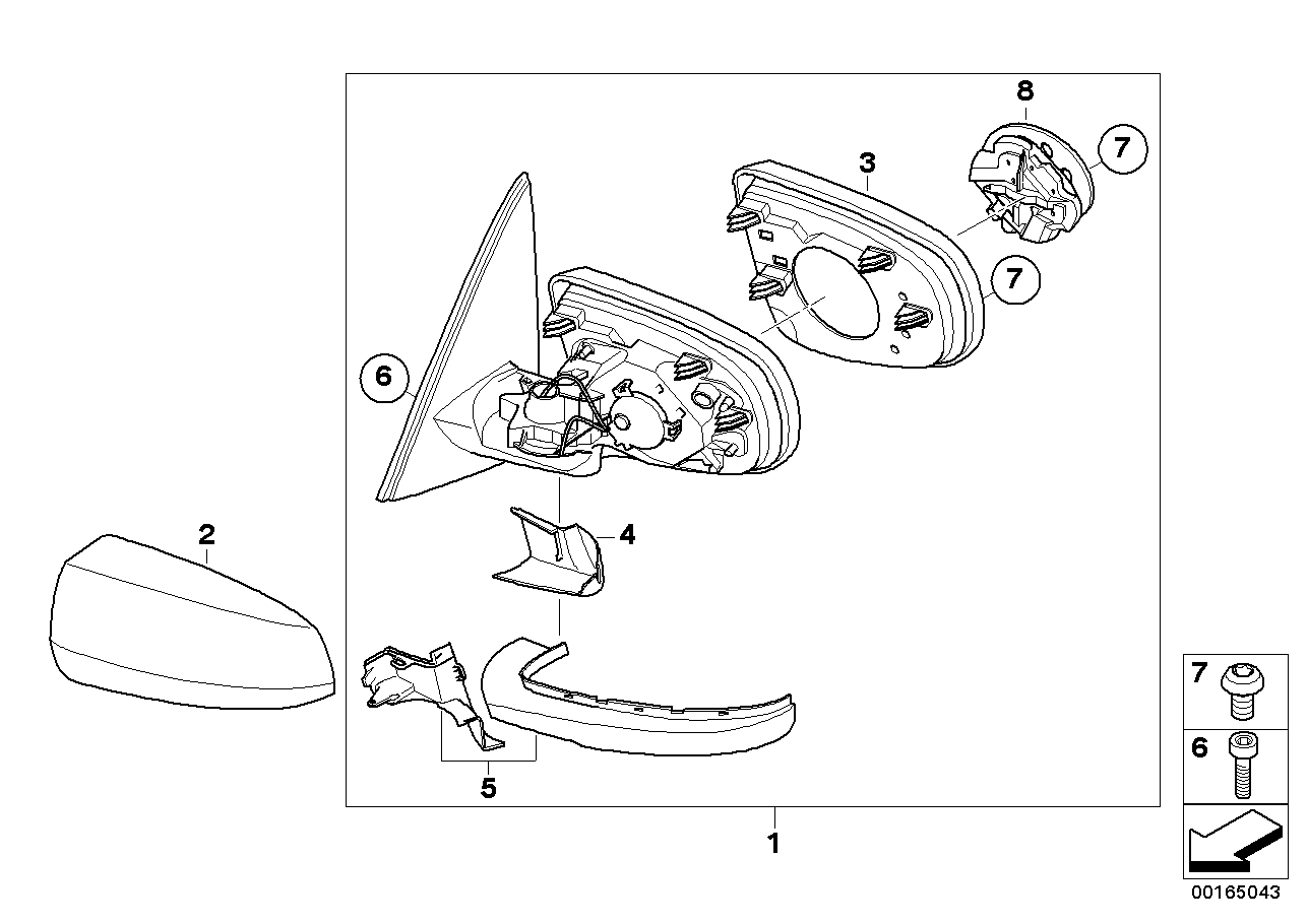 BMW 51167239777 Heated Outside Mirror, Left