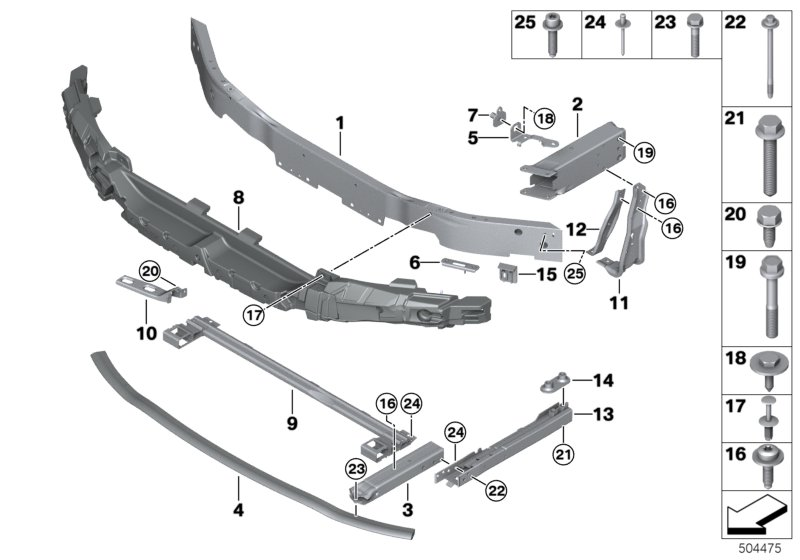 BMW 51137491657 BRACKET FOR VENTILATION FLAP