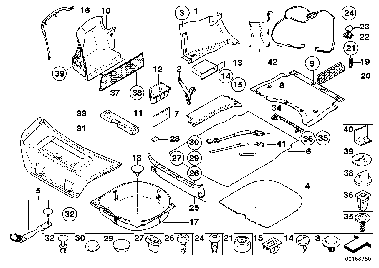 BMW 51477076688 Luggage Compartment.Indentation Partition