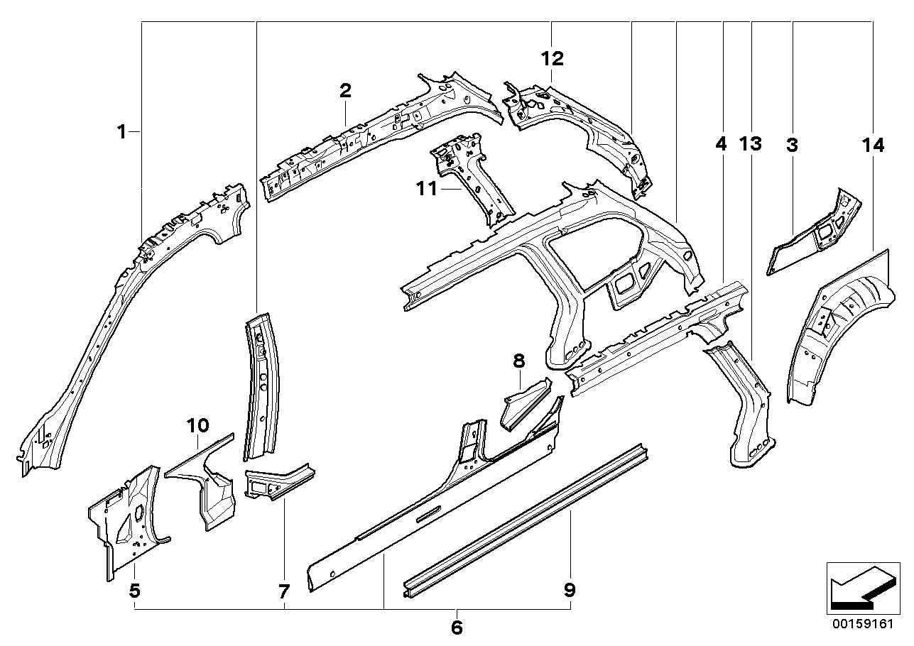 BMW 41117145341 Top, Side Member, Left