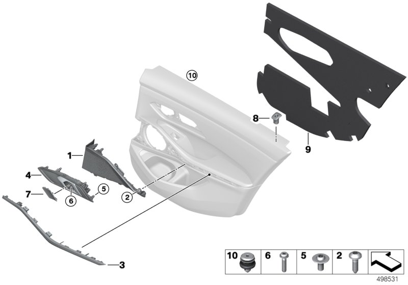 BMW 51428494254 REAR RIGHT LOUDSPEAKER COVER