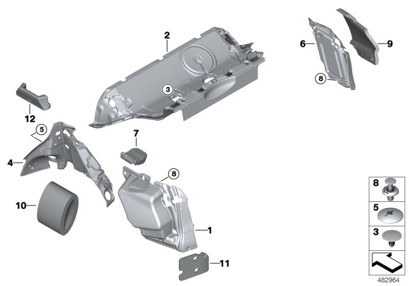 BMW 51487398078 Sound Insulating Wheel Housing Rear Right