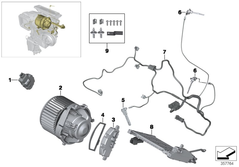 BMW 64119304027 Cable Set, Heater/Air Conditioner