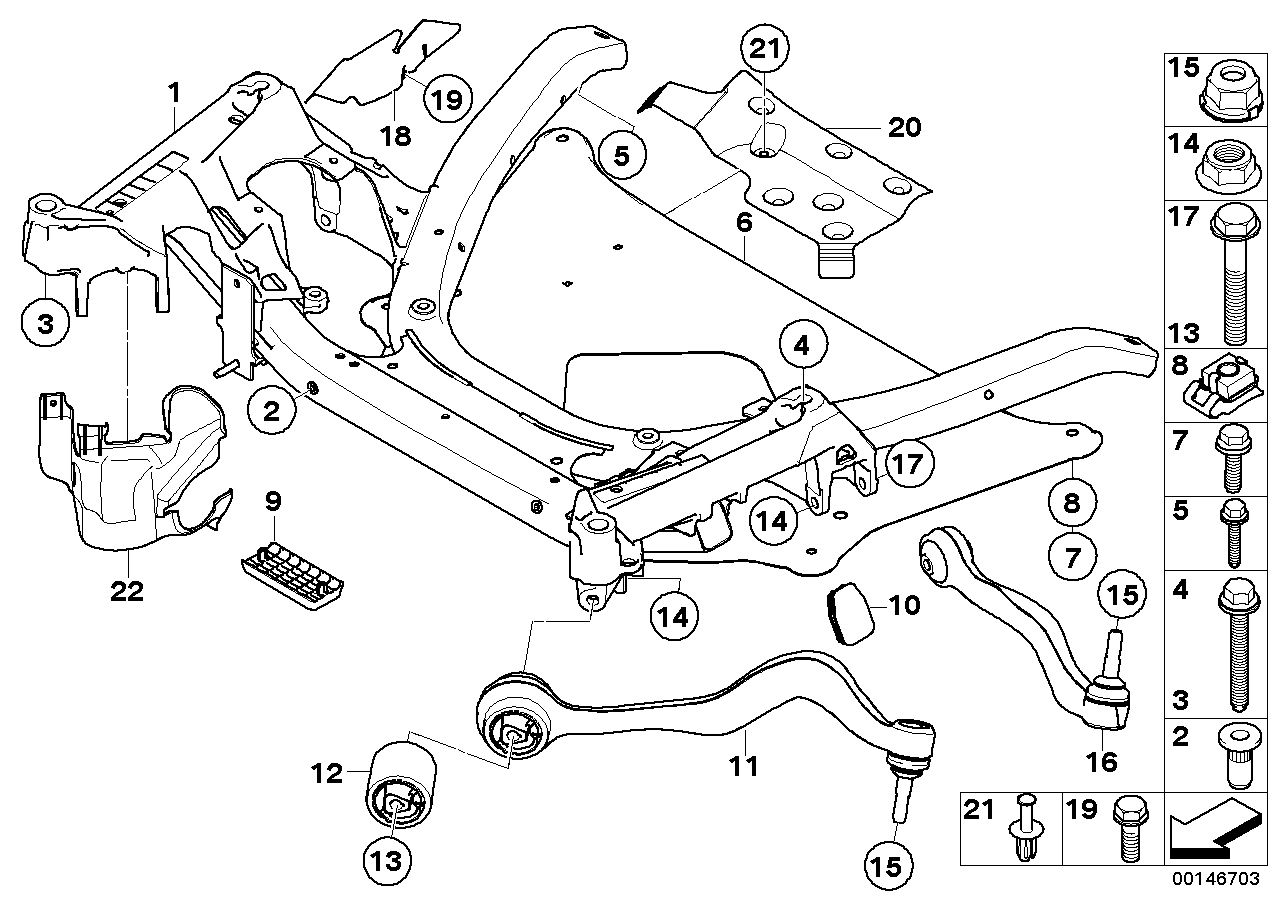 BMW 31122347952 Repair Kit, Wishbone, Right