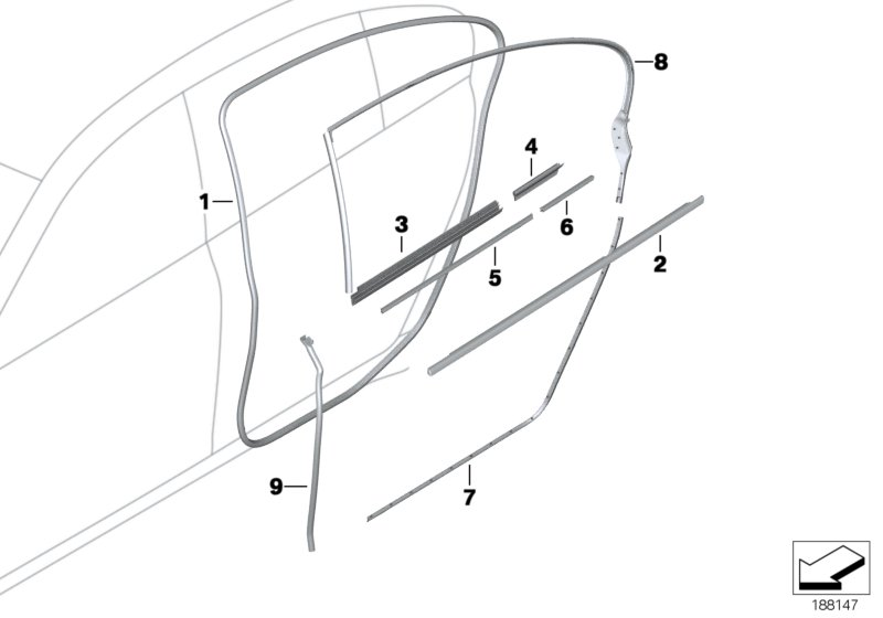 BMW 51359141414 Shoulder Trim, Long, Interior, Right