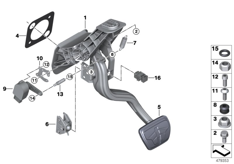 BMW 35006861781 BRACKET FOR BRAKE PEDAL TRAV