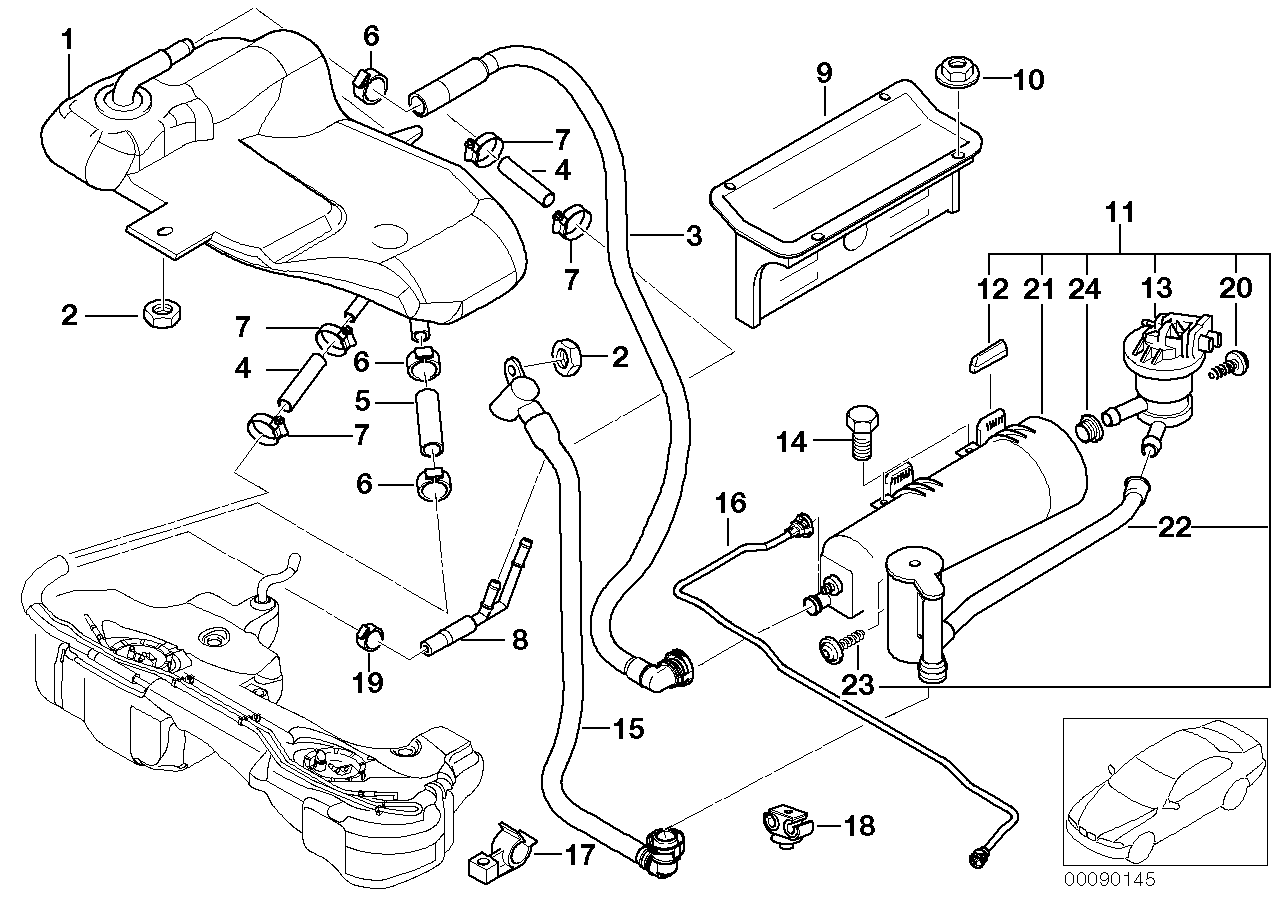 BMW 16132229415 Vent Pipe