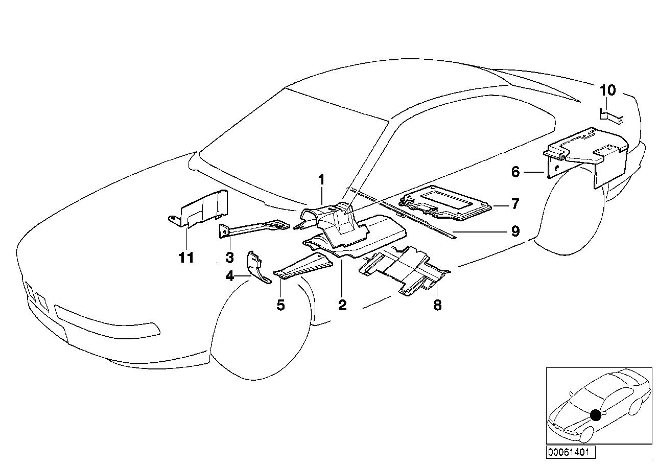 BMW 51481970164 Heat Insulation Tunnel Upper