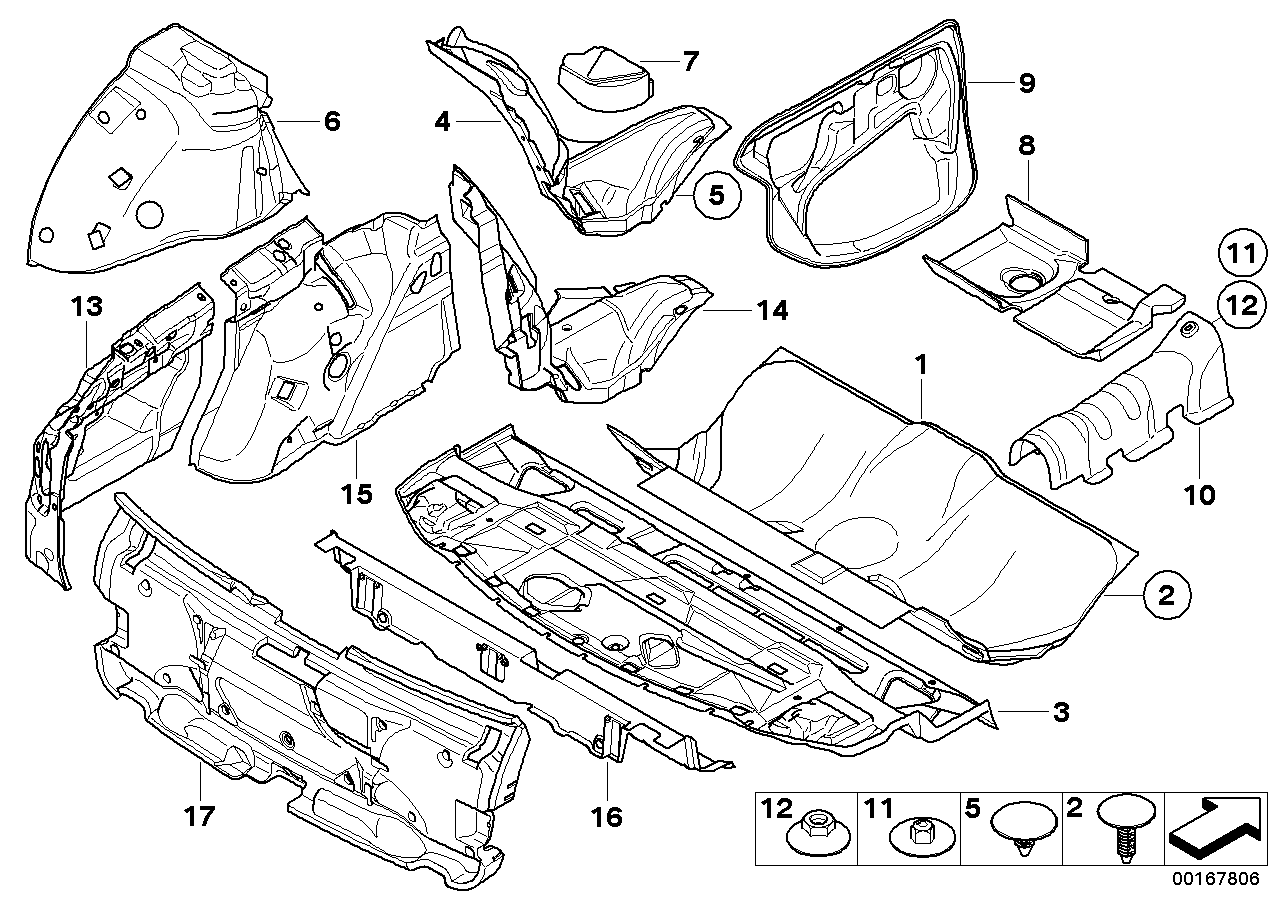 BMW 51487039406 Sound Insulation Floor Rear