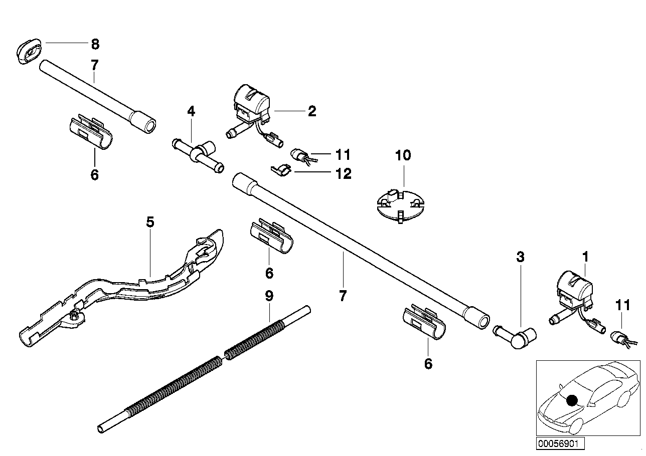 BMW 61667046387 Wiring Duct, Bonnet Hinge