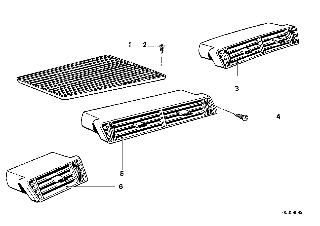 BMW 64221375007 Fresh Air Grille Center