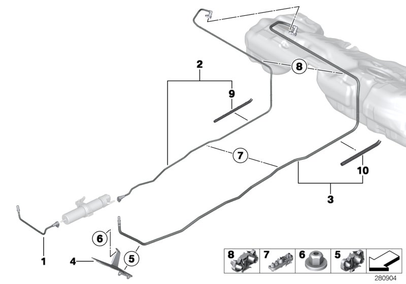 BMW 16127318357 Fuel Feed Line