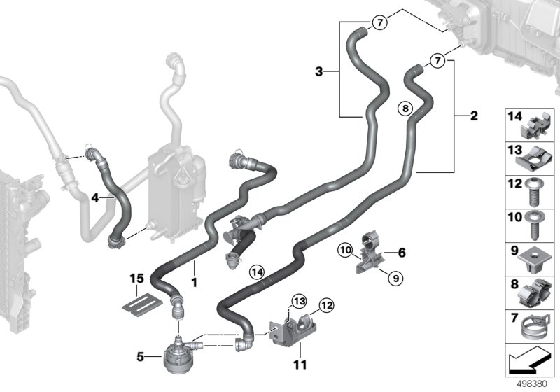 BMW 64216821251 COOLANT HOSE, SUPPLY 1