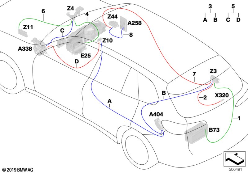 BMW 61125A04481 SUPPLY LINE POWER DISTRIBUTI