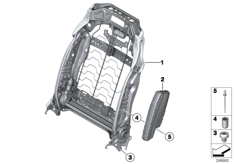 BMW 52107299682 Backrest Frame, Electrical