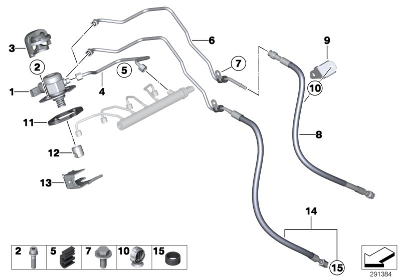 BMW 13537585415 Feed Line