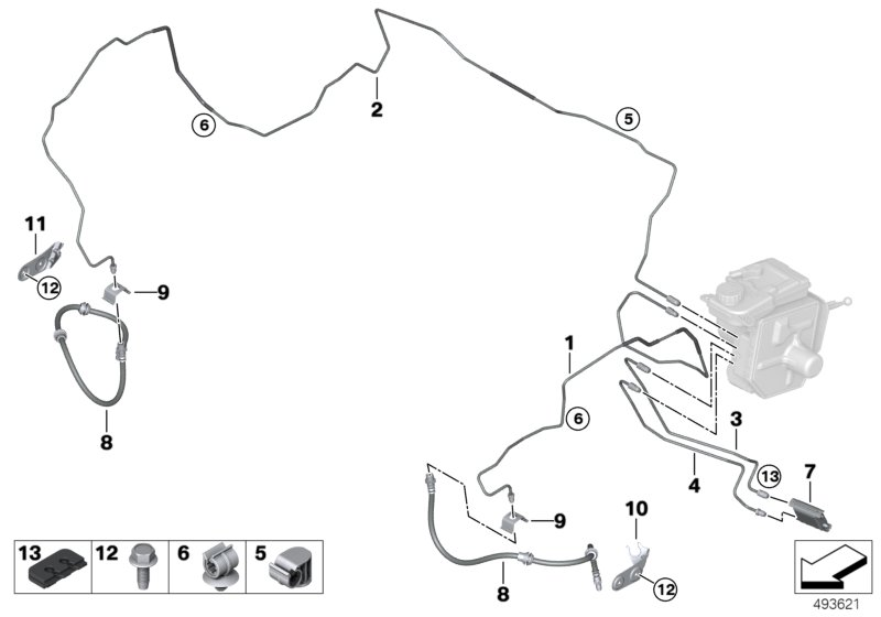 BMW 34326871307 PIPE-INTEGRATED BRAKE SYSTEM