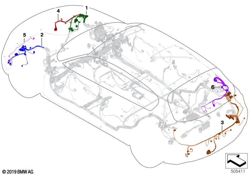 BMW 61128797582 WIRING TRUNK LID