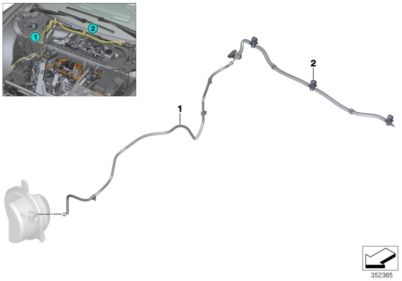 BMW 61667339906 Nozzle Chain, Windscreen Washer System