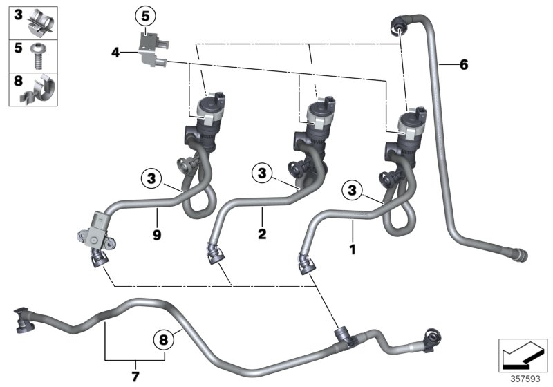 BMW 13907636127 Fuel Tank Breather Line