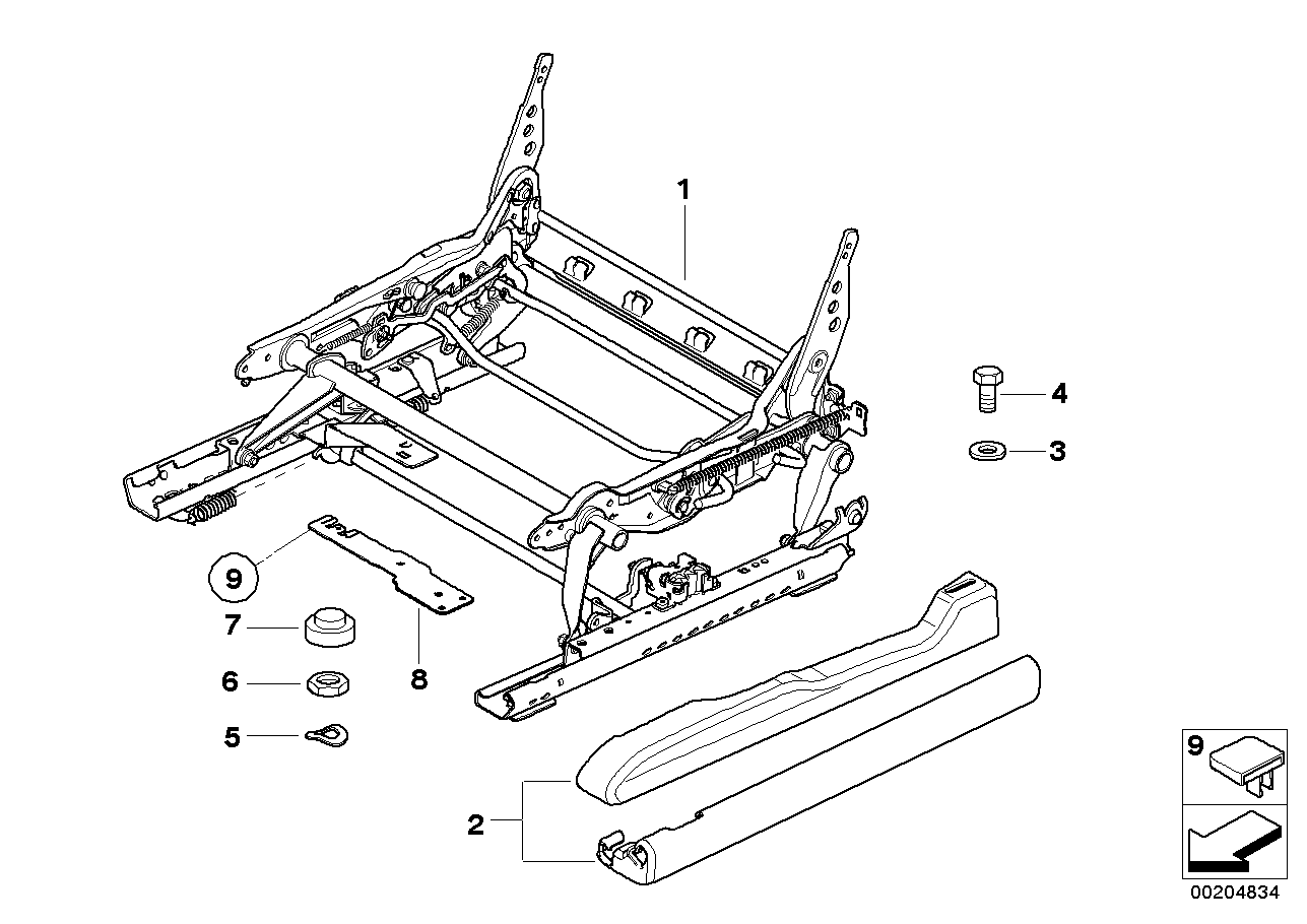 BMW 52103410610 Seat Mechanism Right