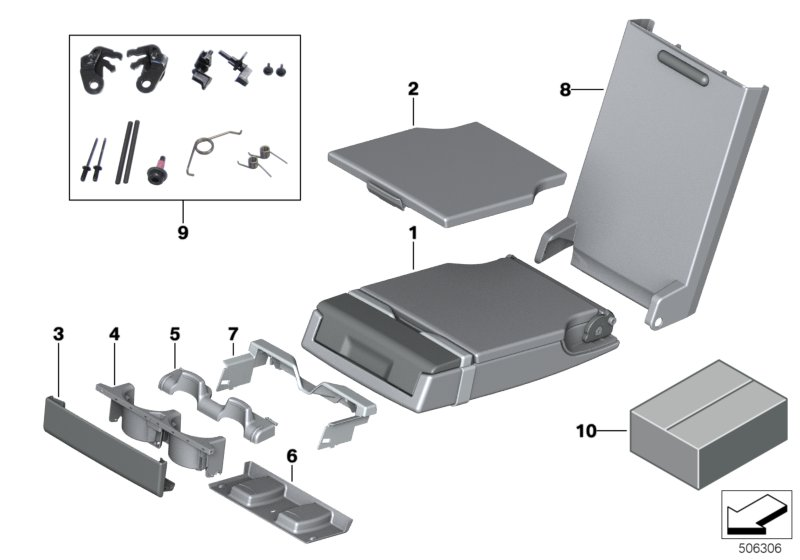 BMW 52207949386 COVER, CENTRE ARM REST, LEAT