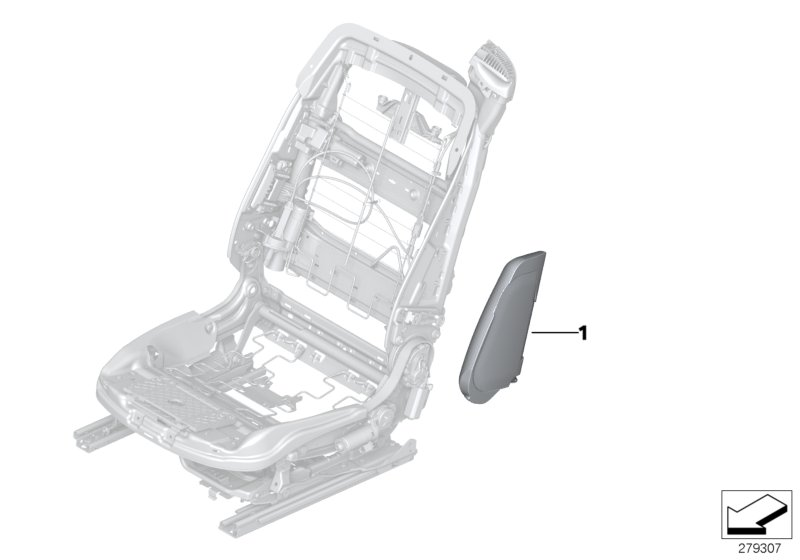BMW 72128030796 Side Airbag, Front Right Seat