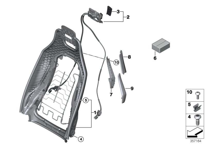 BMW 52107395728 Retainer, Backrest Cover